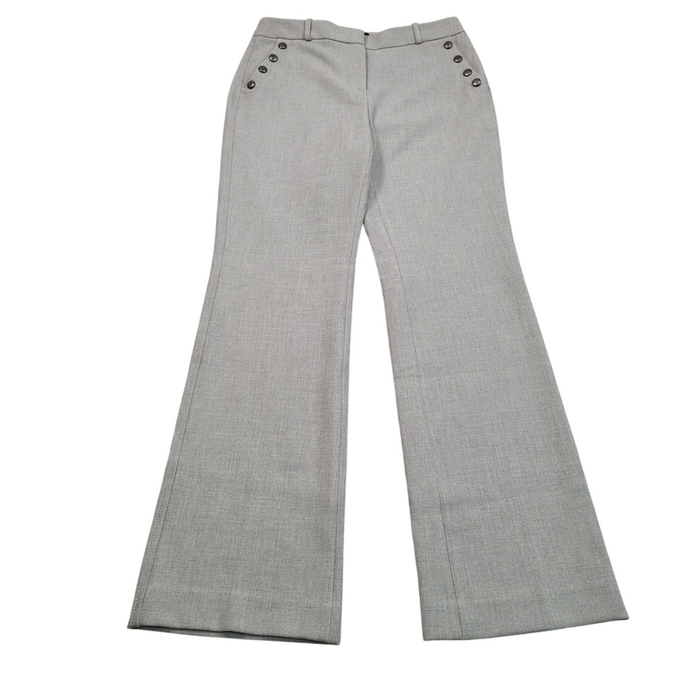 White House Black Market The Boot Gray Sailor Button Dress Pants Size 6R